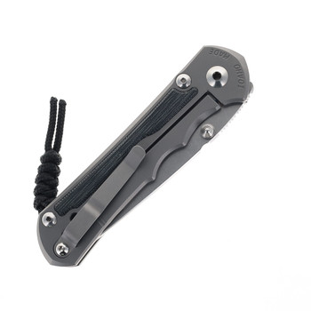 Chris Reeve Large Inkosi Folding Knife Glass Blasted Titanium Handle w/ Black Micarta Inlay Magnacut Tanto Plain Edge LIN-1032