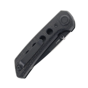 Reate PL-XT Folding Knife Black Micarta Handle Nitro-V Plain Edge Black PVD Finish