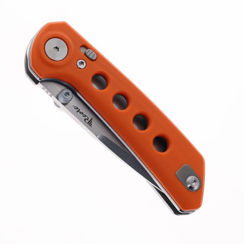 Reate PL-XT Folding Knife Orange G10 Handle Nitro-V Plain Edge Stonewash Finish