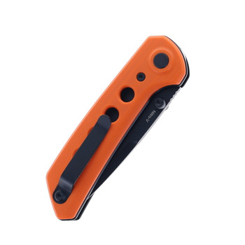 Reate PL-XT Folding Knife Orange G10 Handle Nitro-V Plain Edge Black PVD Finish