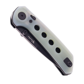 Reate PL-XT Folding Knife Jade G10 Handle Nitro-V Plain Edge Black PVD Finish