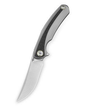 Bestech Sambac Folding Knife Titanium Carbon Fiber Inlay Handle Magnacut Plain Edge BT2402C