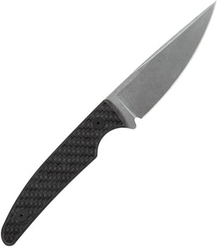 Case Cutlery Fixed Blade Knife Carbon Fiber Handle Spear Point Plain Edge Stonewash Finish 76936