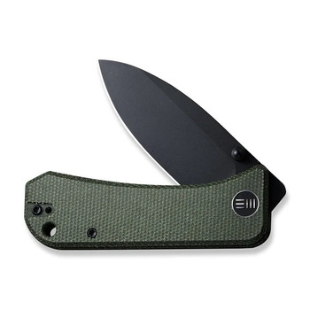 WE Banter Folding Knife Green Micarta Handle S35VN Drop Point Plain Edge Stonewash Finish 2004J