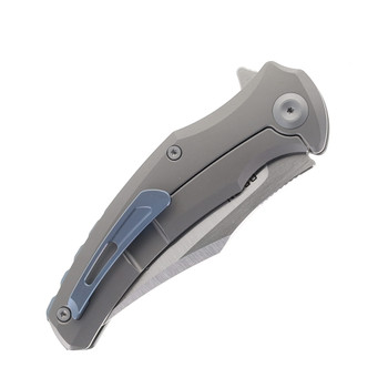 Maxace Orion Folding Knife Gray Titanium Handle Magnacut Plain Edge M23A