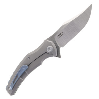 Maxace Orion Folding Knife Gray Titanium Handle Magnacut Plain Edge M23A