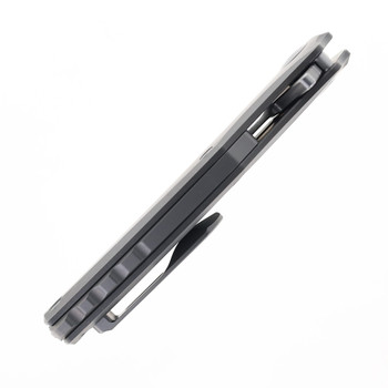 Maxace Orion Folding Knife Black Titanium Handle Magnacut Plain Edge M23B