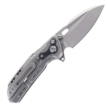 Reate Knives T6000 Pocket Knife Titanium Handle w/ Zirconium Backspacer Button Frame Lock M390 Blade Steel