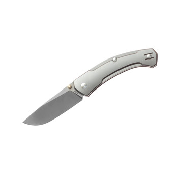 GiantMouse Iona V2 Folding Knife Titanium Handle S90V Plain Edge Satin Finish