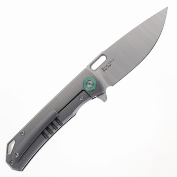 TwoSun Folding Knife Titanium Handle with Green/Black Carbon Fiber Inlay M390 Blade Steel TS502-Ti-M390 TwoSun Folding Knife Titanium Handle with Green/Black Carbon Fiber Inlay M390 Blade Steel TS502-Ti-M390