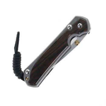 LEFT HANDED Chris Reeve Small Sebenza Macassar ebony Inlay Pocket Knife Gray Titanium Handle Polished Magnacut Blade S31-1141