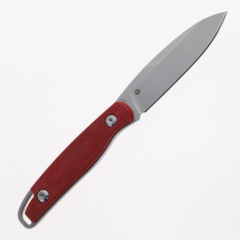 Kubey Dust Devil Fixed Blade Knife Red Micarta Handle 14C28N Spear Point Plain Edge Beadblast Finish KU357B