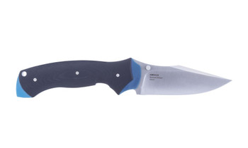 Al Mar B-21 Folding Knife Black/Blue G10 Handle D2 Modified Clip Point Plain Edge Satin 4133