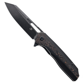 Kansept Shard Folding Knife Blackwash Titanium/Copper Carbon Fiber Handle S35VN Plain Edge Blackwash Finish K1006C1