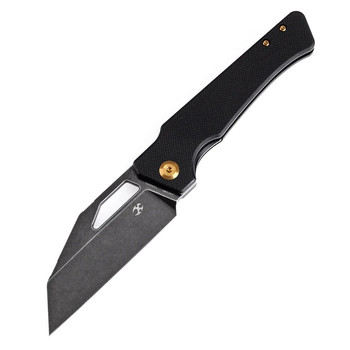 Kansept Egress Folding Knife Black G10 Handle 14C28N Plain Edge Black Stonewash Finish T1033A1