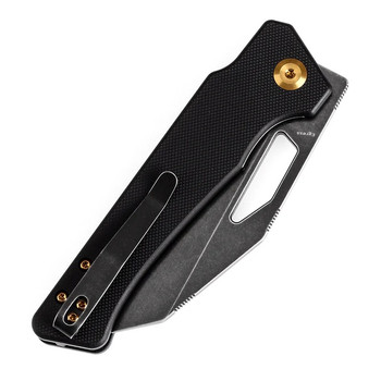 Kansept Egress Folding Knife Black G10 Handle 14C28N Plain Edge Black Stonewash Finish T1033A1