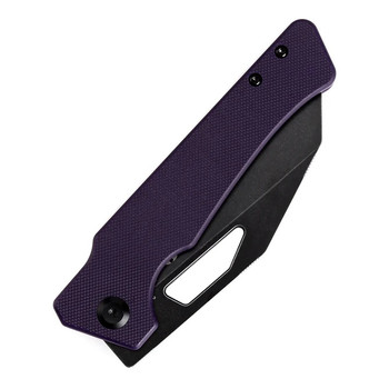 Kansept Egress Folding Knife Purple G10 Handle 14C28N Plain Edge Black Stonewash Finish T1033A3