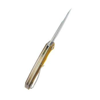 Kubey RBC-1 Folding Knife Ultem Handle 14C28N Plain Edge Stonewash Finish KU373D