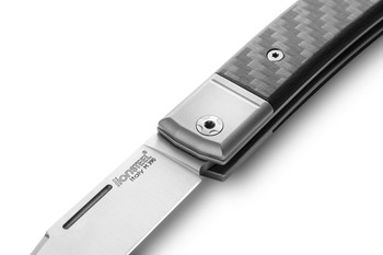 (Off Centered) Open Box/Returned LionSteel  Bestman Folding Knife Black Carbon Fiber Handle M390 Clip Plain Edge BM1 CF (Off Centered) Open Box/Returned LionSteel  Bestman Folding Knife Black Carbon Fiber Handle M390 Clip Plain Edge BM1 CF