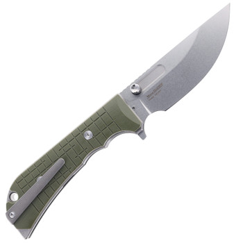 TwoSun Folding Knife Green Titanium/G10 Handle 14C28N Plain Edge TS464-14C28N-Green