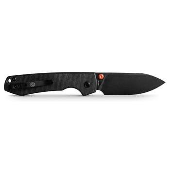 Vosteed Raccoon Top Liner Lock Folding Knife Black Micarta Handle 14C28N Drop Point Plain Edge Black Stonewash Finish A2902
