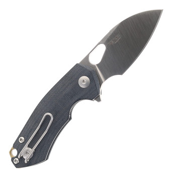 GiantMouse RIV LL Folding Knife Black Micarta Handle Satin Magnacut Blade