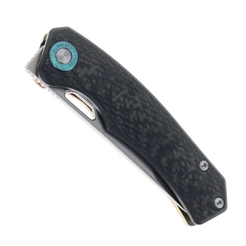 Two Sun Folding Knife Carbon Fiber/Color Titanium Handle Stonewashed M390 Blade TS457