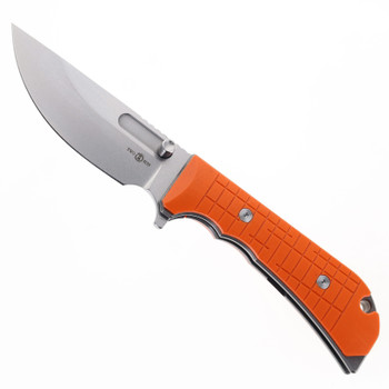 Two Sun Folding Knife Orange Titanium/G10 Handle 14C28N Plain Edge TS464
