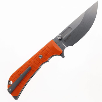 Two Sun Folding Knife Orange Titanium/G10 Handle 14C28N Plain Edge TS464