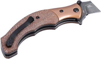 CRKT Ritual Compact Linerlock Folding Knife Brown Micarta Handle 12C27 7465