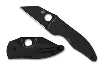 Spyderco Microjimbo Folding Knife Black G10 Handle S30V Plain Black Blade C264GPBK