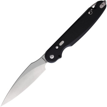 Daggerr Parrot Button Lock Folding Knife Black Handle Plain Edge DGRFM031BKSW