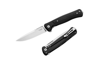Lion Steel Skinny Folding Knife Black Aluminum Handle Magnacut Plain Edge SK01A-BS