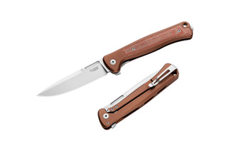 Lion Steel Skinny Folding Knife Earth Aluminum Handle Magnacut Plain Edge SK01A-ES