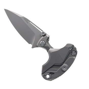 Rike Alkaid Forever Steel Folding Knife Gray Titanium Handle M390 Plain Edge
