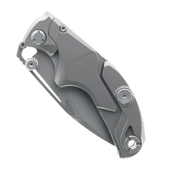 Rike Alkaid Forever Steel Folding Knife Gray Titanium Handle M390 Plain Edge