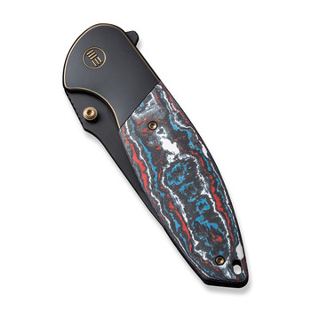 WE Nitro OG Folding Knife Bronze/Black/Red/Blue/White Titanium Nebula Fat Carbon Fiber Handle 20CV Drop Point Plain Edge WE23035-4