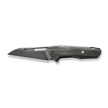 WE Falcaria Folding Knife Polished Gray Titanium Handle 20CV Wharncliffe Plain Edge Polished Gray Finish WE23012B-4