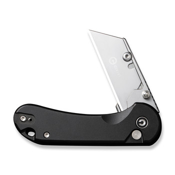 Civivi Elementum Utility Folding Knife Black Aluminum Handle 6Cr Plain Edge C23039B-1