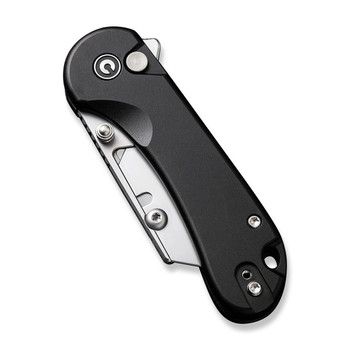Civivi Elementum Utility Folding Knife Black Aluminum Handle 6Cr Plain Edge C23039B-1