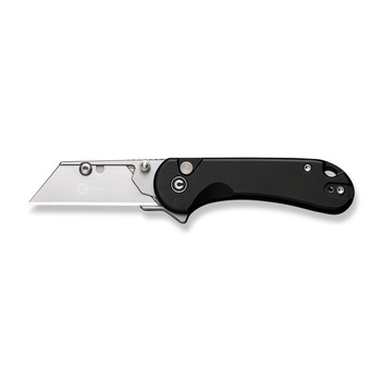 Civivi Elementum Utility Folding Knife Black Aluminum Handle 6Cr Plain Edge C23039B-1