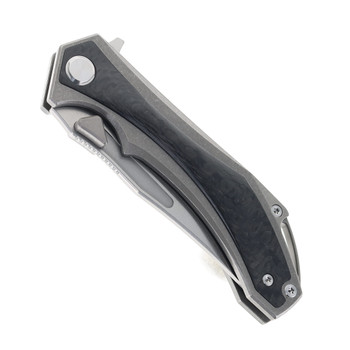 Two Sun Flipper Folding Knife Titanium/Carbon Fiber Handle YJ01-V1 Plain Edge TS446-YJ01