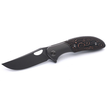 Miguron Dromos Folding Knife Broze/Carbon Fiber Handle M390 Plain Dark Grey Blade MGR-611CBN
