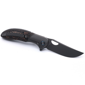 Miguron Dromos Folding Knife Broze/Carbon Fiber Handle M390 Plain Dark Grey Blade MGR-611CBN
