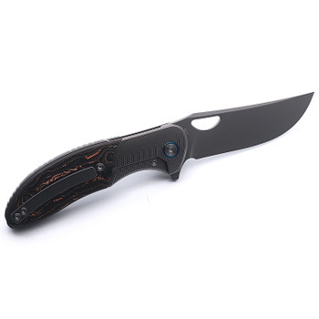 Miguron Dromos Folding Knife Broze/Carbon Fiber Handle M390 Plain Dark Grey Blade MGR-611CBN