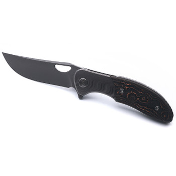 Miguron Dromos Folding Knife Broze/Carbon Fiber Handle M390 Plain Dark Grey Blade MGR-611CBN
