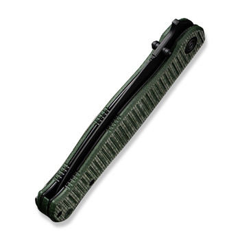 Civivi RS71 Folding Knife Green Canvas Micarta Handle Nitro-V Plain Edge Black Stonewash Finish C23025-3