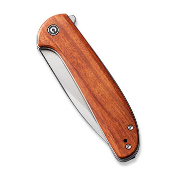 Civivi Primitrox Folding Knife Guibourtia Wood Handle Nitro-V Drop Point Plain Edge Satin Finish C23005A-3