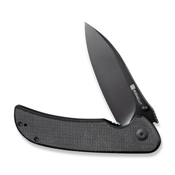 Sencut Borzam Folding Knife Black Canvas Micarta Handle 9Cr18MoV Drop Point Plain Black Blade S23077-3 Sencut Borzam Folding Knife Black Canvas Micarta Handle 9Cr18MoV Drop Point Plain Black Blade S23077-3