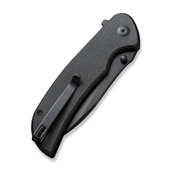 Sencut Borzam Folding Knife Black Canvas Micarta Handle 9Cr18MoV Drop Point Plain Black Blade S23077-3 Sencut Borzam Folding Knife Black Canvas Micarta Handle 9Cr18MoV Drop Point Plain Black Blade S23077-3